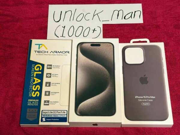 UNLOCKED iPhone 15 pro max 256gb natural titanium 3F59