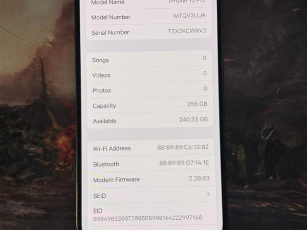 Apple iPhone 15 Pro 256 GB Unlocked 5H85